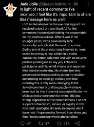 Jade Jolie apologizes for playing a Nazi in a porn movie. Good for her for  apologizing to those offended. But Im conflicted about this issue. How  should we look at actors playing