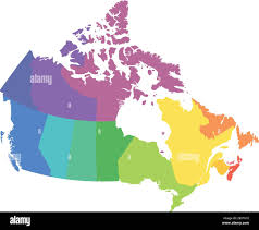Map of Canada divided into 10 provinces and 3 territories. Administrative  regions of Canada. Multicolored map with labels. Vector illustration Stock  Vector Image & Art - Alamy