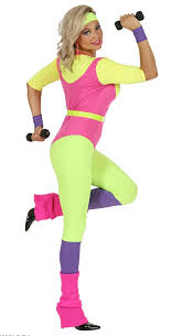 Ladies 80s Aerobics Instructor Costume 80s Fancy Dress Costumes For Women Fitness Costume