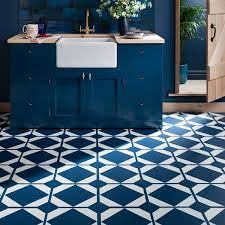 Rrp £62.25 / per sqm. Dovetail Oxford Blue Floor Tiles By Neisha Crosland For Harvey Maria