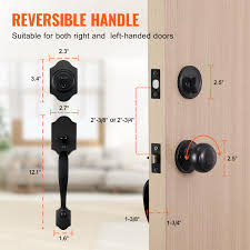VEVOR Front Door Handle and Deadbolt Set Matte Black Front Door Lock with  Interior Knob Adjustable Hole Spacing Single Cylinder Handle for Entry and  Front Door : Amazon.com.be: Tools & Home Improvement