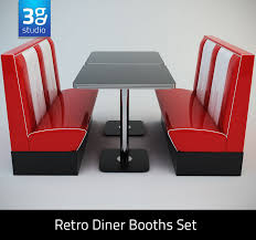 American 50's style booth seats have fully sprung seats, piped edging, white double. Retro Diner Booths Set 3d Model 30 Obj Fbx Dae 3ds Max Free3d