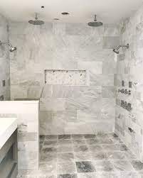 Mix Up Your Tile Here Is An Example Of How We Used Four Different Tiles But In The Same Color Shower Tile Designs Hospital Interior Design Bathrooms Remodel