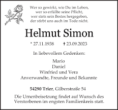 Traueranzeigen von Helmut Simon