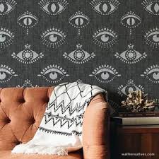 Black And White Boho Peel And Stick Wallpaper Wingspan Bonnie Christine Wallpaper Black Removable Wallpaper Eyes Wallpaper Bohemian Wall Decor