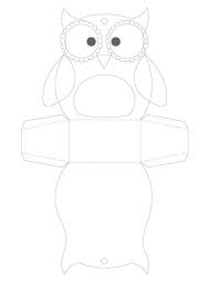 Dessin Hibou Modele A Imprimer Pour Faire Une Boite A Bonbons Bastelvorlagen Basteln Bastelvorlagen Zum Ausdrucken