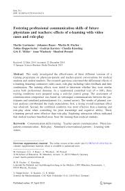 Key aspects of the malaysian access forum. Pdf Fostering Professional Communication Skills Of Future Physicians And Teachers Effects Of E Learning With Video Cases And Role Play