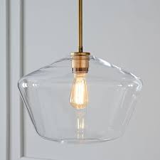 Sculptural Glass Geo Pendant Light Large Clear