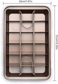 5 out of 5 stars. Buy Generic Non Stick Brownie Pans With Dividers Divided Brownie Baking Tray With Grips For Oven Baking Slice Solutions Cake Bakeware Square Baking Pan With Built In Slicer 12 By 8 Inches Champagne