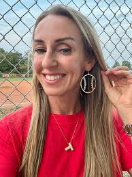 Baseball cutout earrings for game day