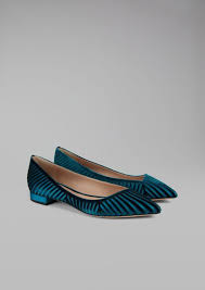 Giorgio Armani Velvet Ballet Flat With Exclusive Plisse Design Ballet Flats Woman R Giorgio Armani Ballerina Ballerine