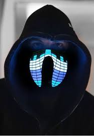 Blue Chill Light Up Mask El Panel And Light Up Festival And Rave Mask Rave Mask Led Light Mask Light Mask