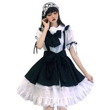 Enjoy fast delivery, best quality and cheap price. Wholesale Women Lolita Maid Dress Black Apron Headdress Hair Band Bowknot Set 5pcs Set Xxl From China