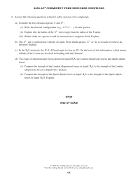 Chemistry Ap Free Response Questions 2009