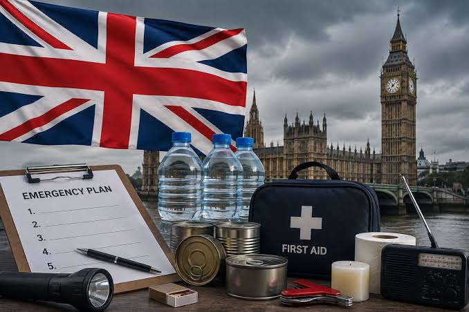 Britons are being urged to stock up on water and tinned food