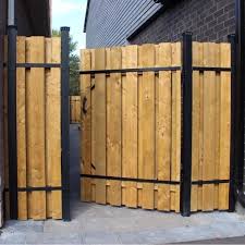 Slipfence 4 Ft X 6 Ft Wood And Aluminum Fence Gate Kit Sf2 Gk100 The Home Depot Aluminum Fence Gate Aluminum Fence Backyard Fences