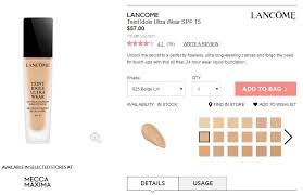 Lancome Teint Idole Foundation Color Chart