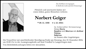Traueranzeigen von Norbert Geiger