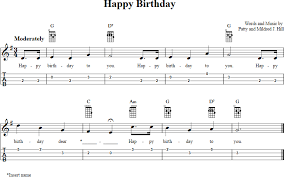 Happy Birthday Chords Sheet Music And Tab For Ukulele With Lyrics Happy Birthday Ukulele Chords Ukulele Chords Songs Ukulele