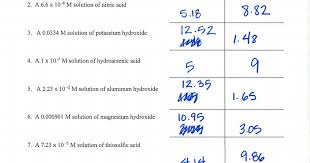 D poh calculations worksheet answers. Ph And Poh Calculations Worksheet Google Drive