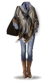 Plaid Poncho Kleding Outfits En Mode