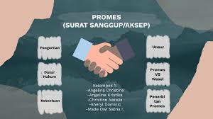 Surat sanggup surat sanggup adalah surat berharga yang memuat kata aksep atau promes dimana penerbit menyanggupi untuk membayar sejumlah uang kepada orang yang disebut dalam surat sanggup itu atau penggantinya. Promes Humkom By Angel Christine