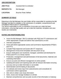 free 10+ bid job description examples