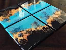 It S Amazing What A Difference Resin Can Make Each Piece Is 8 By 8 Resin Art Painting Resin Painting Resin Art