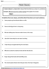 You can find it as a subject, object or the compliment of a subject. Printable Clauses Worksheets Clause Nouns Subject And Predicate Worksheets