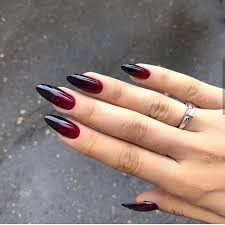 Almond Black And Red Ombre Nails Pin By Anastasiya On Nail Polish In 2020 Goth Nails Red Ombre Nails Ombre Nails