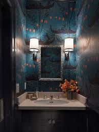 Ann Lowengart Interiors Bathrooms Teal And Orange Wallpaper Chinoiserie Wallpaper Chinois Powder Room Wallpaper Beautiful Bathrooms Chinoiserie Wallpaper