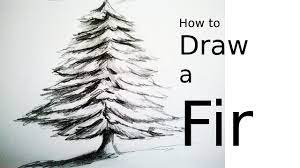 How To Draw A Tree A Fir With Pencil Drawing Easy And Fast For All Christmas Tree Drawing Tree Drawing Pencil Drawings Easy
