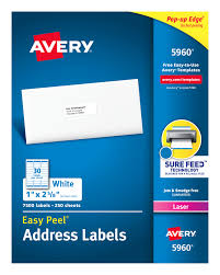 Please contact us if you think we are infringing. Avery Easy Peel Address Labels 1 X 2 5 8 500 Labels 5960 Avery Com
