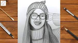 See more ideas about drawings, sketches, cool drawings. How To Draw A Cute Girl With Glasses Step By Step Pencil Sketch Drawing The Crazy Sketcher Youtube
