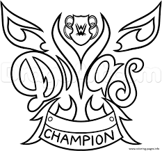 Our wwe coloring pages in this category are 100 free to print and we ll never charge you for using downloading sending or sharing them. Wwe Diva Championship Belt Nikki Bella Wrestling Coloring Pages Printable