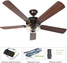 It works with an integrated remote as well as home automation. 54 Inch Indoor Oiled Bronze Ceiling Fan With Dimmable Light Kit And Remote Control Ul Listed For Living Room Farmhouse Style Reversible Blades Kitchen Basement Bedroom Ceiling Fans Ceiling Fans Accessories