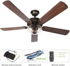 Style and comfort fit for any space. 54 Inch Indoor Oiled Bronze Ceiling Fan With Dimmable Light Kit And Remote Control Ul Listed For Living Room Farmhouse Style Reversible Blades Kitchen Basement Bedroom Ceiling Fans Ceiling Fans Accessories