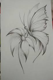 Beautiful Flower And Butterfly Flower Art Drawing Pencil Drawings Of Flowers Pencil Drawings