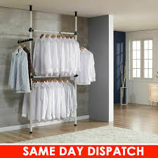 Install your own with these quick easy steps from bunnings. Telescopic Wardrobe Organizer 281 329cm Movable Hanging Rail Garment Rack For Sale Online Ebay