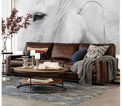 Pottery Barn Turner Square Arm Leather Sofa With Nailheads Williams Sonoma Inc To The Trade Produ Brown Living Room Couches Living Room Living Room Sofa