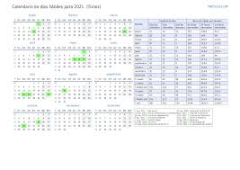 Calendarios laborales estatal y autonómicos confeccionados con las fiestas estatales y autonómicas. Calendario Con Dias Festivos 2021 Para Imprimir