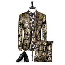 Black And Gold Jacket Mens Men Suits For Wedding Luxury Black Gold Tuxedo Jacket Designer Prom Suits Latest Coat Pant Designs Wedding Suits Men Black Prom Suits Suit Fashion