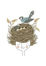 Cartoon Bird With Hair On Head Bird Hair Day By Monica Gifford Framed Art Prints Bird Nest Hair Art