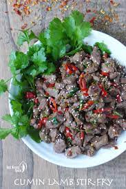 Diced Lamb Stir Fried And Seasoned With Chilli And Cumin Then Garnished With Coriander Cumin Lamb Lamb Stir Fry Stir Fry