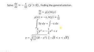 Finding general solutions using separation of variables. First Order Differential Equations Separation Of Variables Method Youtube