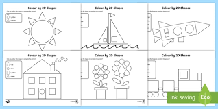 From simple circles to more complex shapes like quadrilaterals. Editable Colour By 2d Shapes Worksheets Teacher Made