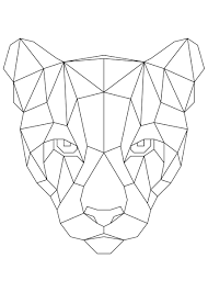 Puma Black Poster Print By Dmc 696 Displate Geometric Art Animal Geometric Drawing Pattern Art