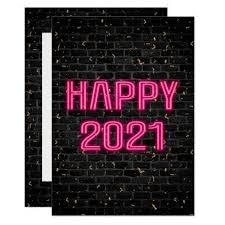 New Year 2021 Neon Sign On Brick Wall Invitation Zazzle Com In 2020 Neon Signs New Year Card Brick Wall