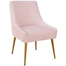 Beatrix Pleated Chair Blush Brushed Gold Legs Dining Chair Upholstery Velvet Dining Chairs Dining Chairs