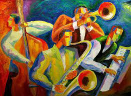 Oil on canvas paintings jazz musicians. Magic Music Painting By Leon Zernitsky